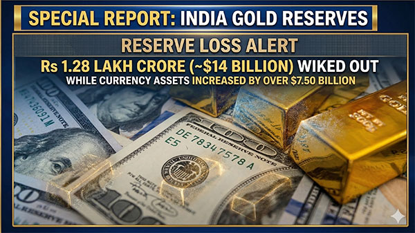 India’s Gold Reserves See Sharp Valuation Drop Amid Rise in Currency Assets